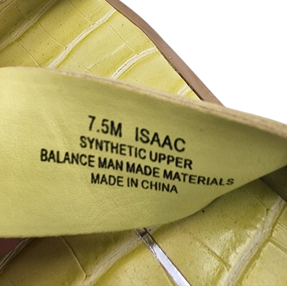 Dolce Vita Isaac Yellow Croc-Embossed Slide Sandals Size 7.5 - Picture 7 of 7